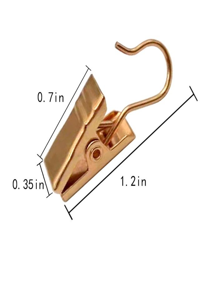Much Hotter 20 Pack Small Heavy-Duty Hook Clip Set Metal Curtain Hangers Clips for Clip Photo Home Decoration Art Craft Display (Gold) - Image 2